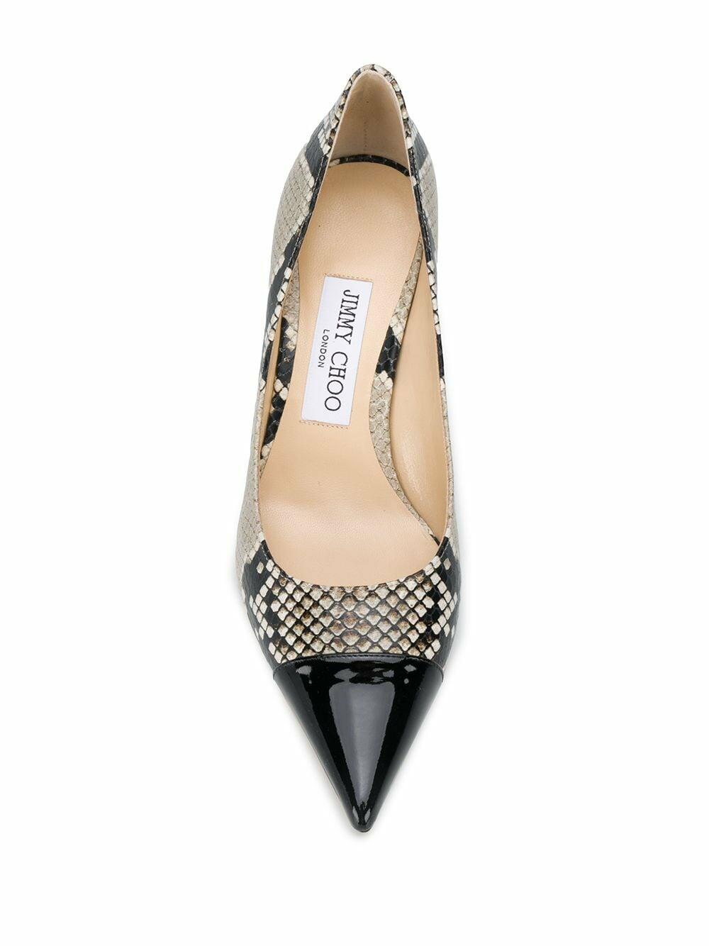 Jimmy Choo - Rene Snake Print Leather Patent Toe Pump, 65mm
