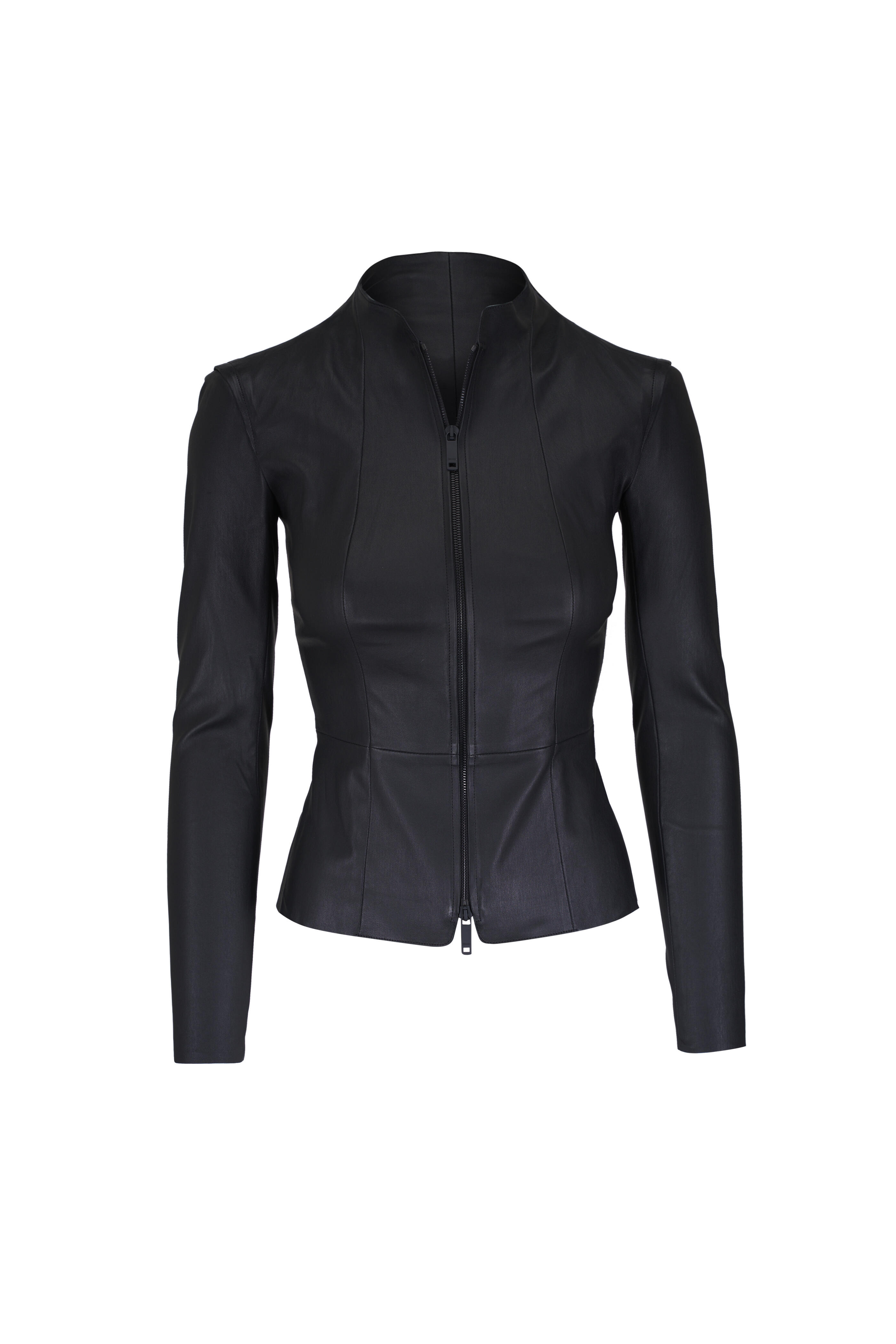 Jitrois - Gattaca Black Stretch Leather Zip Jacket
