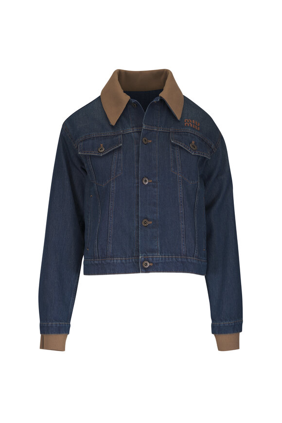 Miu Miu Navy Blouson Denim Jacket
