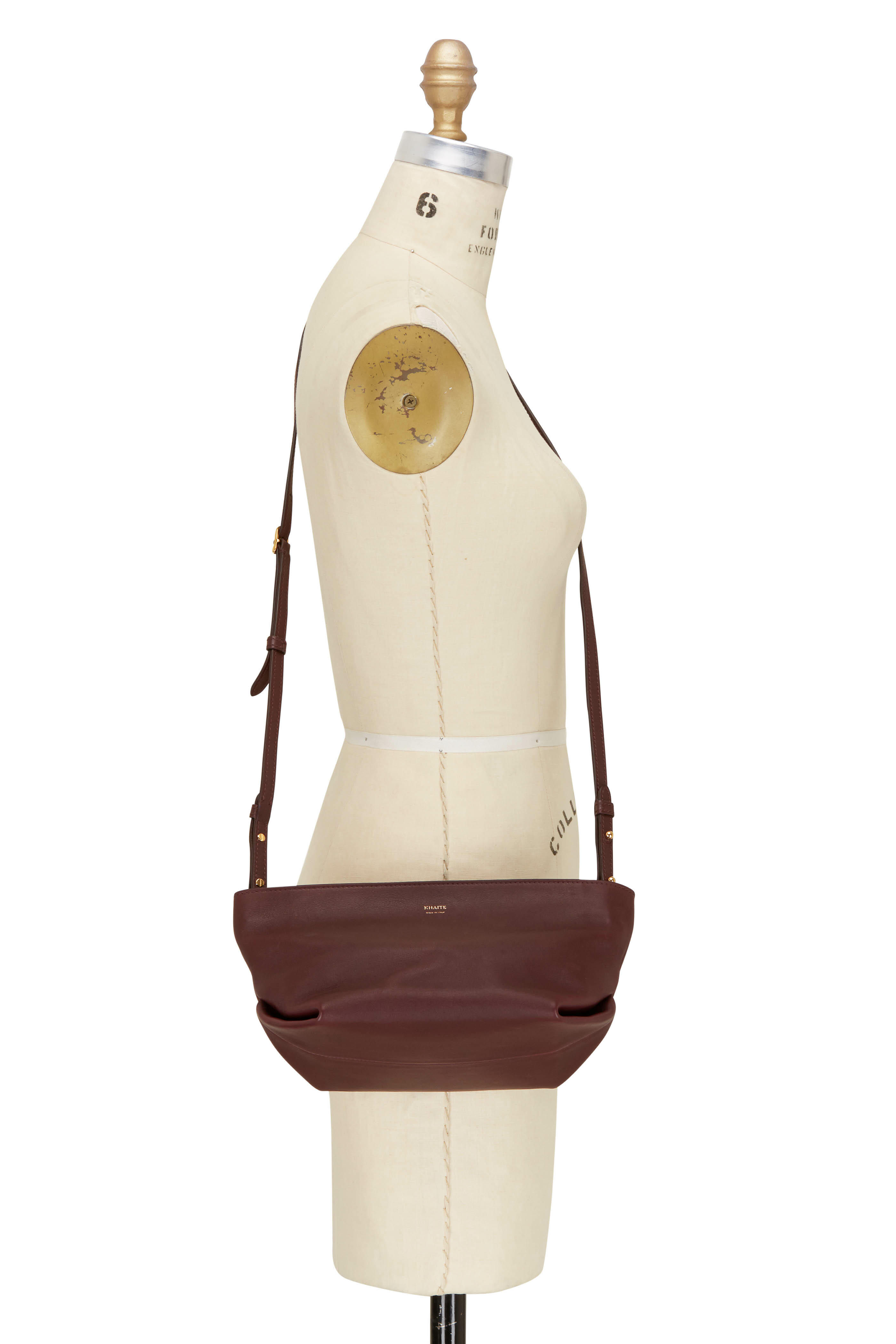 Khaite - Adelin Deep Red Leather Envelope Crossbody Bag