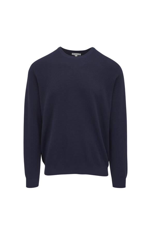 Peter Millar Coolspun Navy Textured Crewneck Sweater