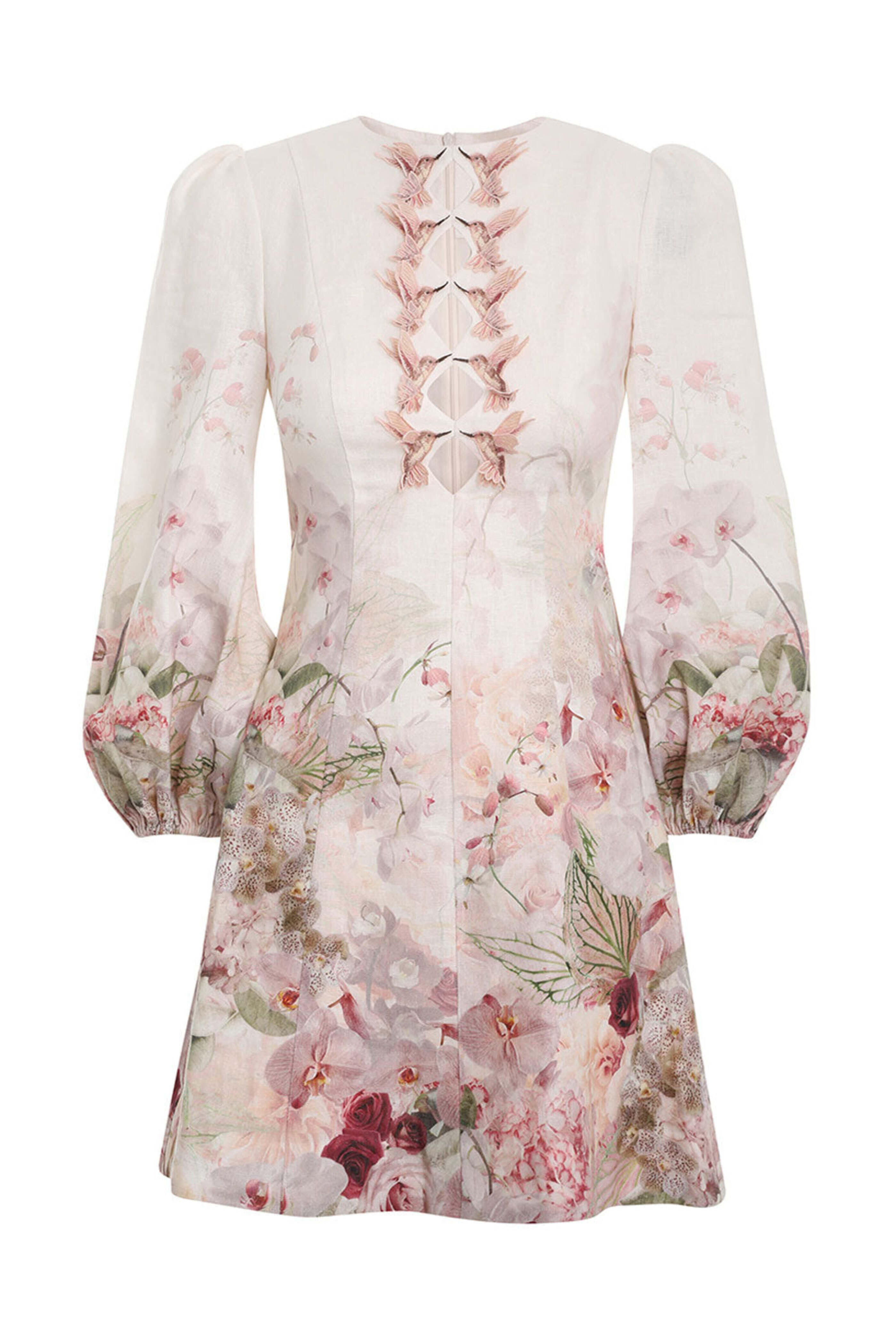 Zimmermann - Alabaster Garden Dancer Hummingbird Mini Dress Zimmermann - Alabaster Garden Dancer Hummingbird Mini Dress