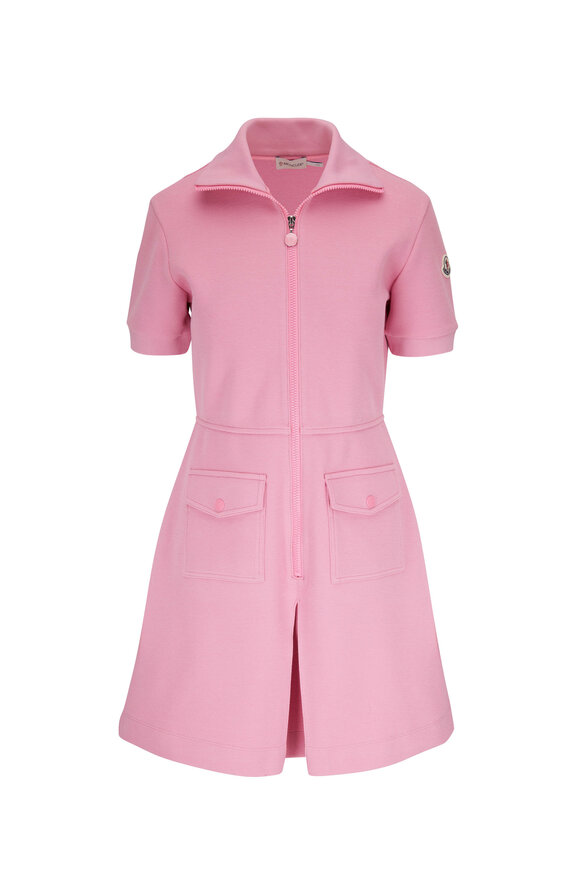 Moncler - Candy Pink Piqué Polo Mini Dress 