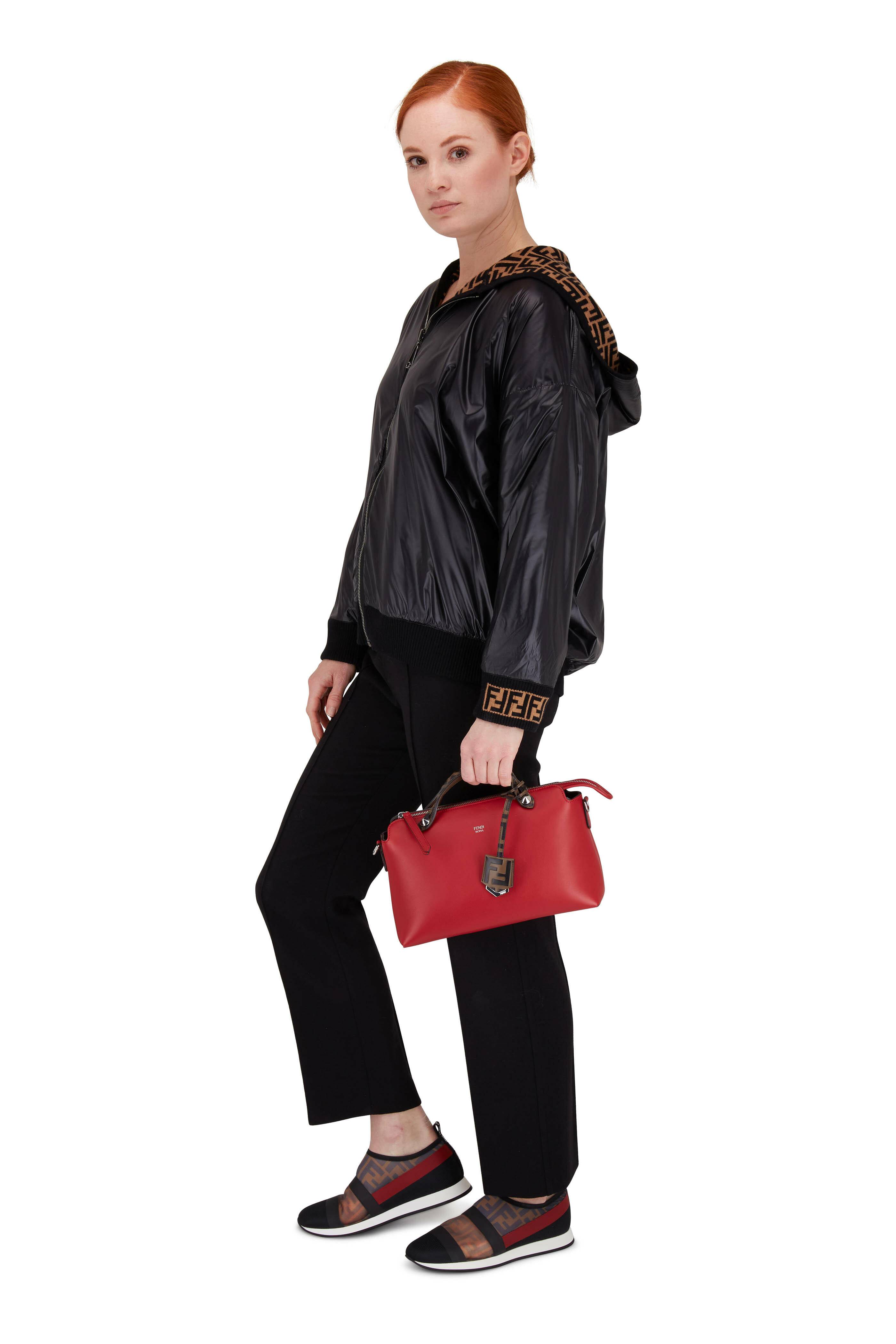 Fendi - By The Way Red Leather Medium Boston Bag