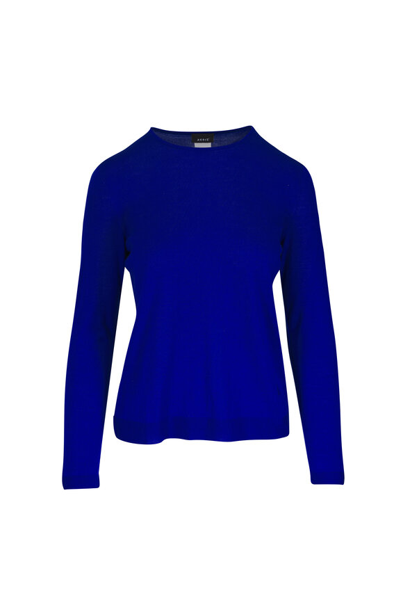 Akris - Royal Blue Cashmere & Silk Crewneck Sweater