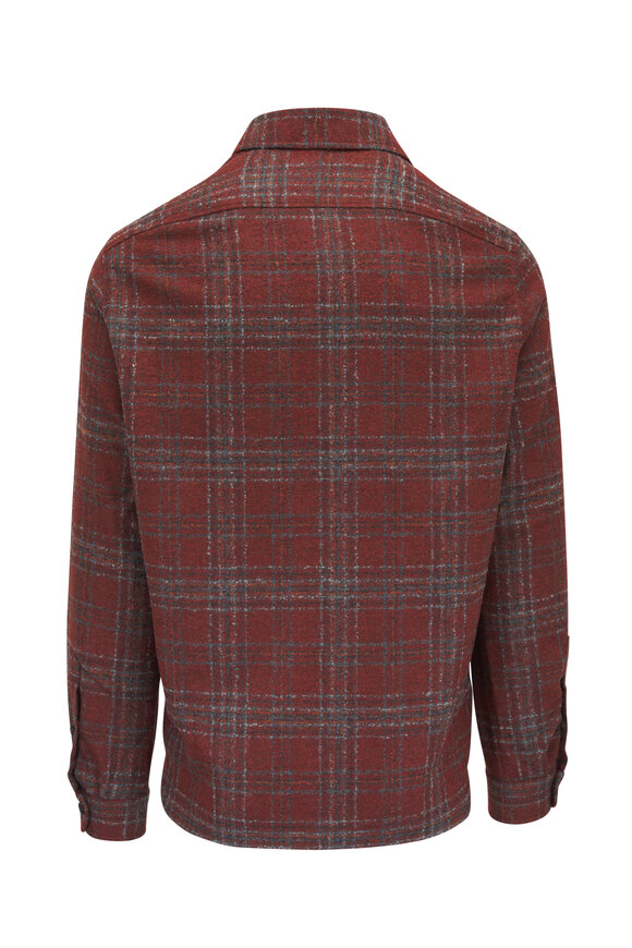 Isaia - Rust Plaid Overshirt