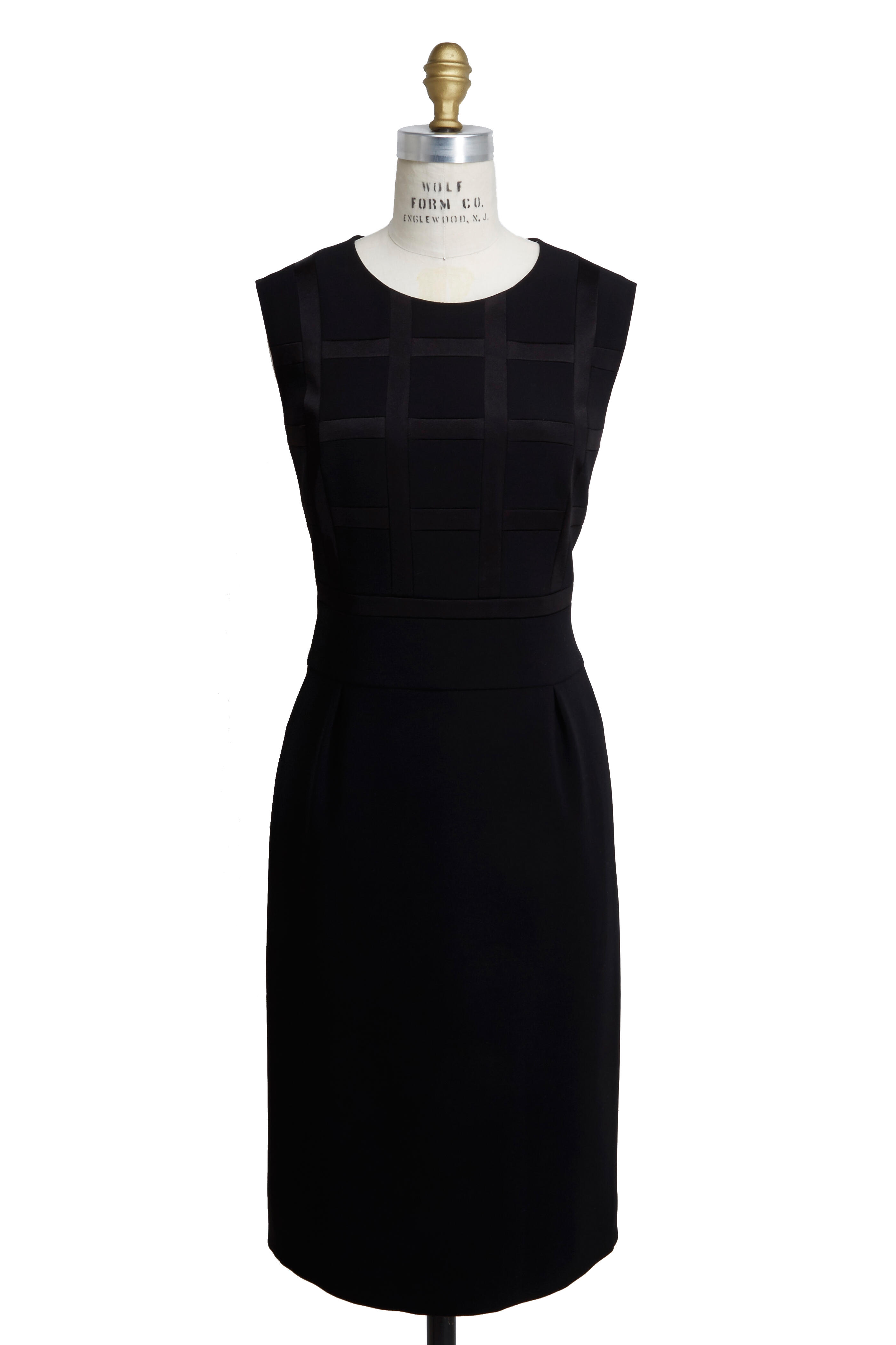 escada cocktail dresses Escada Black Beaded Neckline Midi Dress