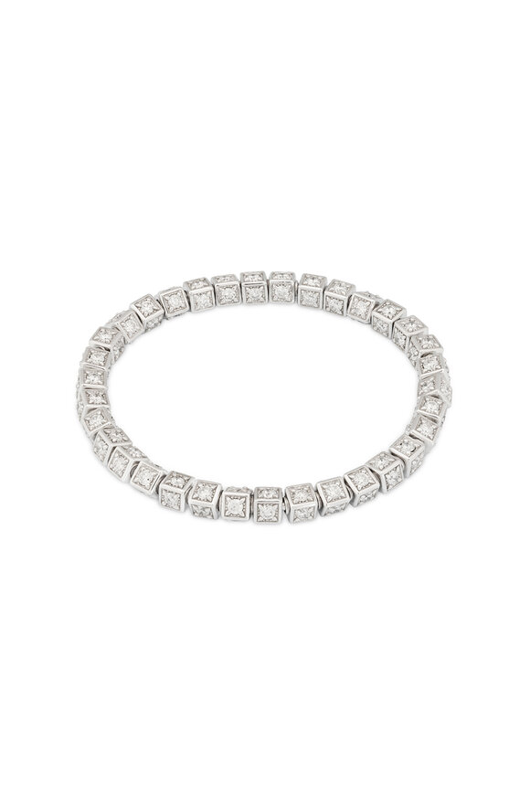 Miseno 18k White Gold Far Stretch Diamond Bracelet