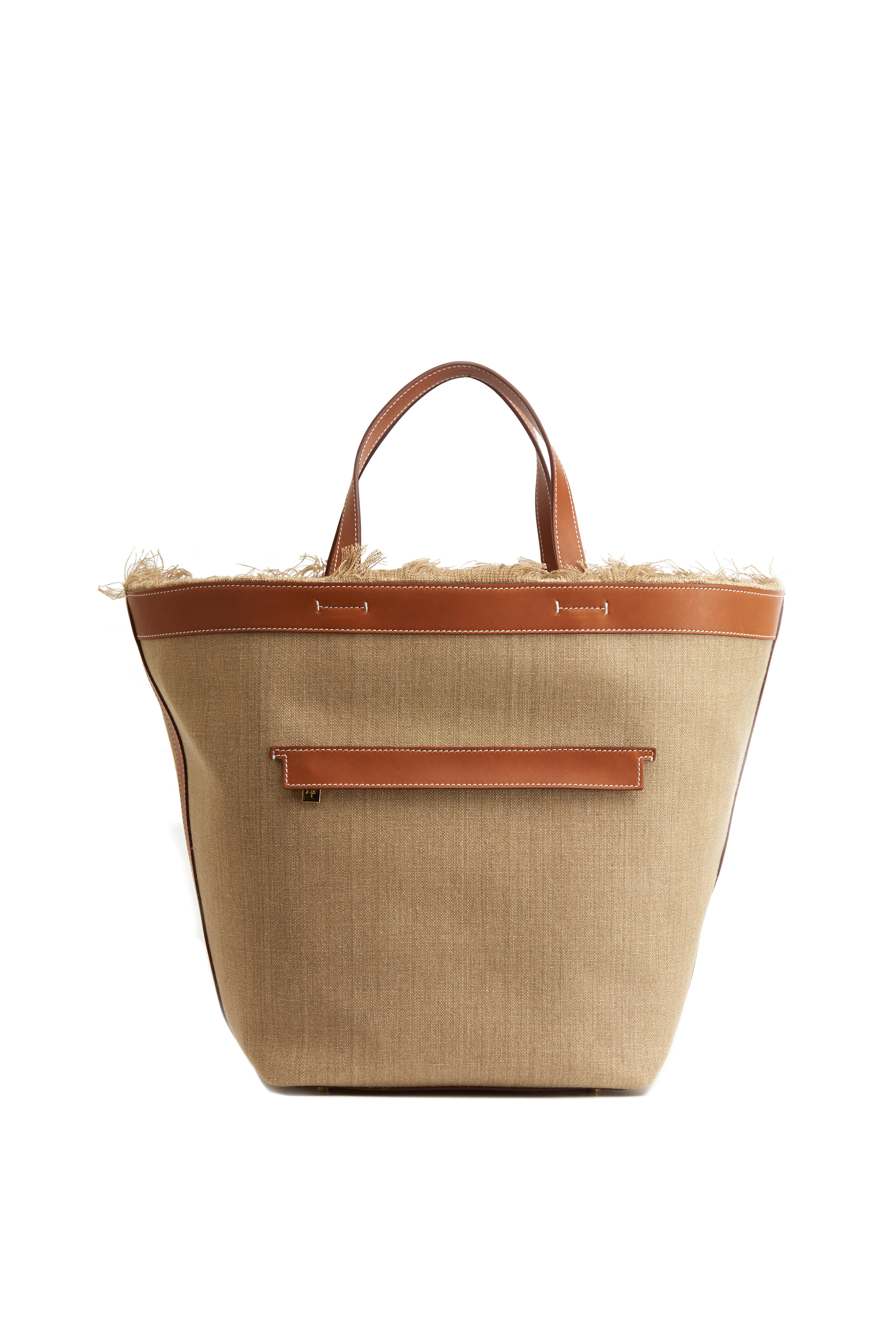 Loro Piana - Khaki Linen Fringe Top Tote