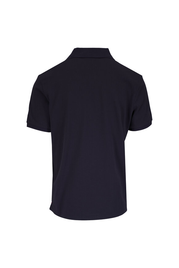 Moncler Logo Patch Navy Blue Short Sleeve Polo - view 3