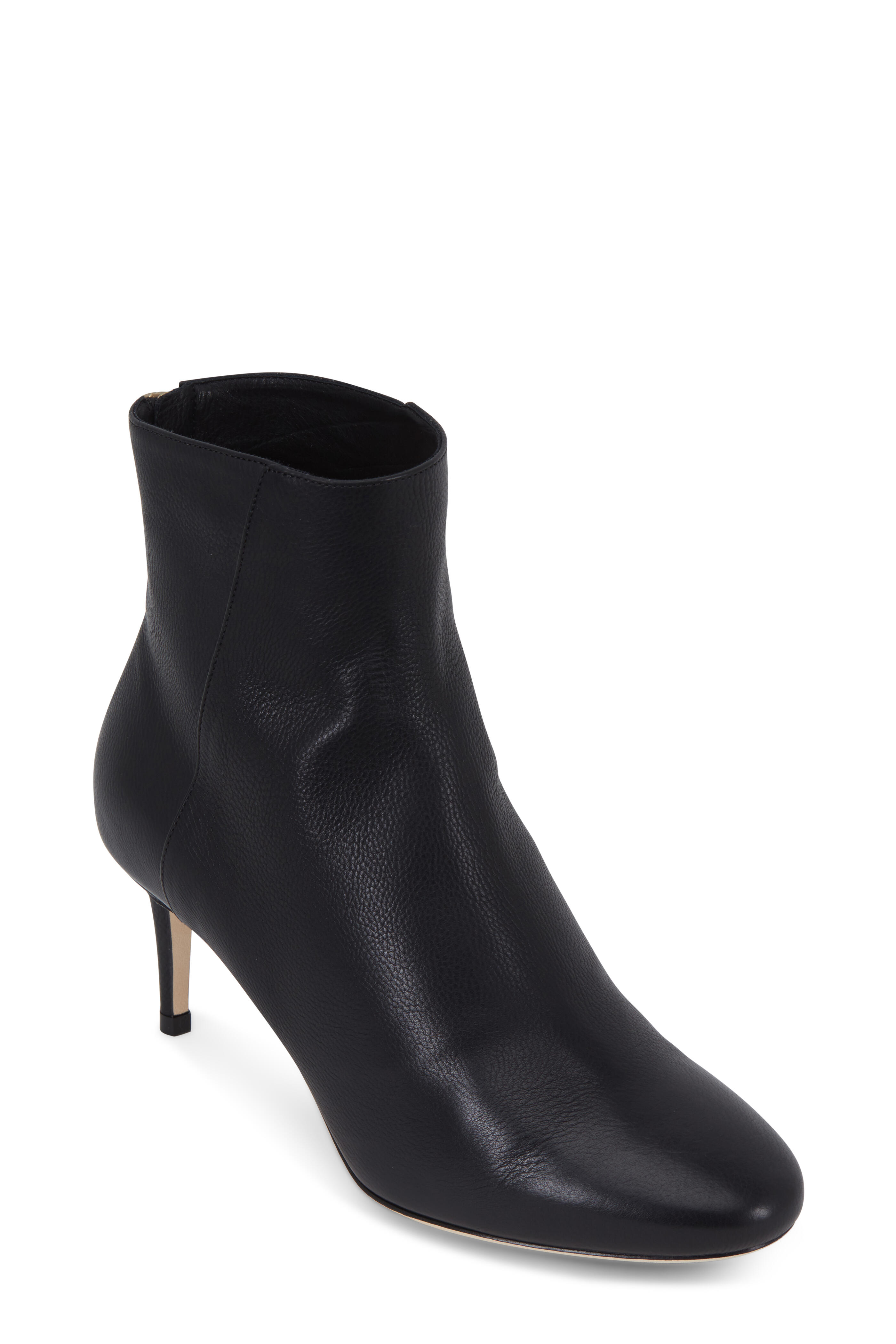 Jimmy Choo Duke Black Grained Leather Bootie 65mm