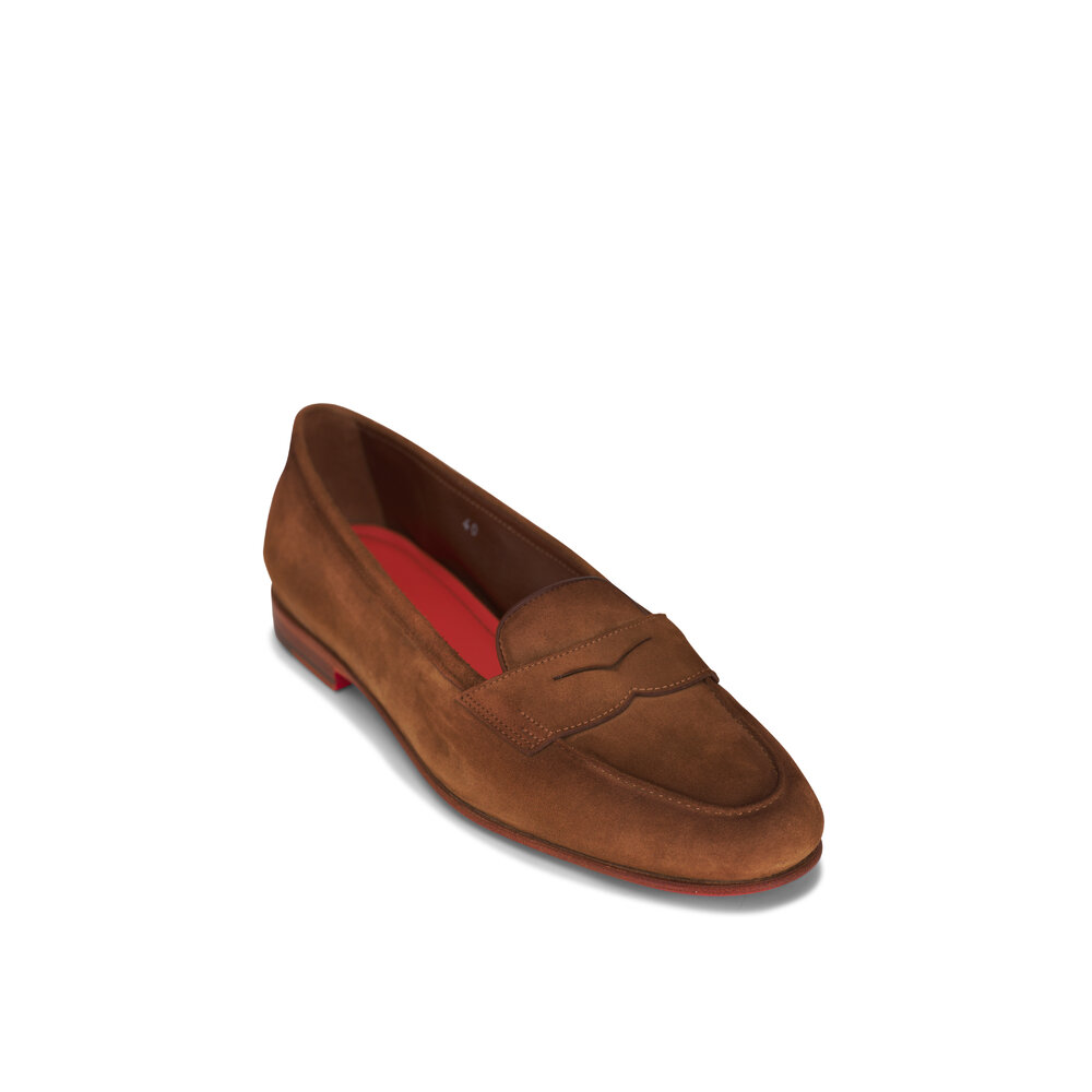 Santoni - Carla Light Brown Suede Loafer | Mitchell Stores Santoni - Carla Light Brown Suede Loafer | Mitchell Stores