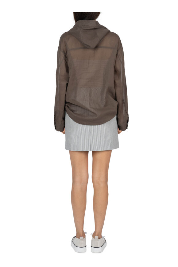 Brunello Cucinelli - Stripe Cotton & Linen Mini Skirt