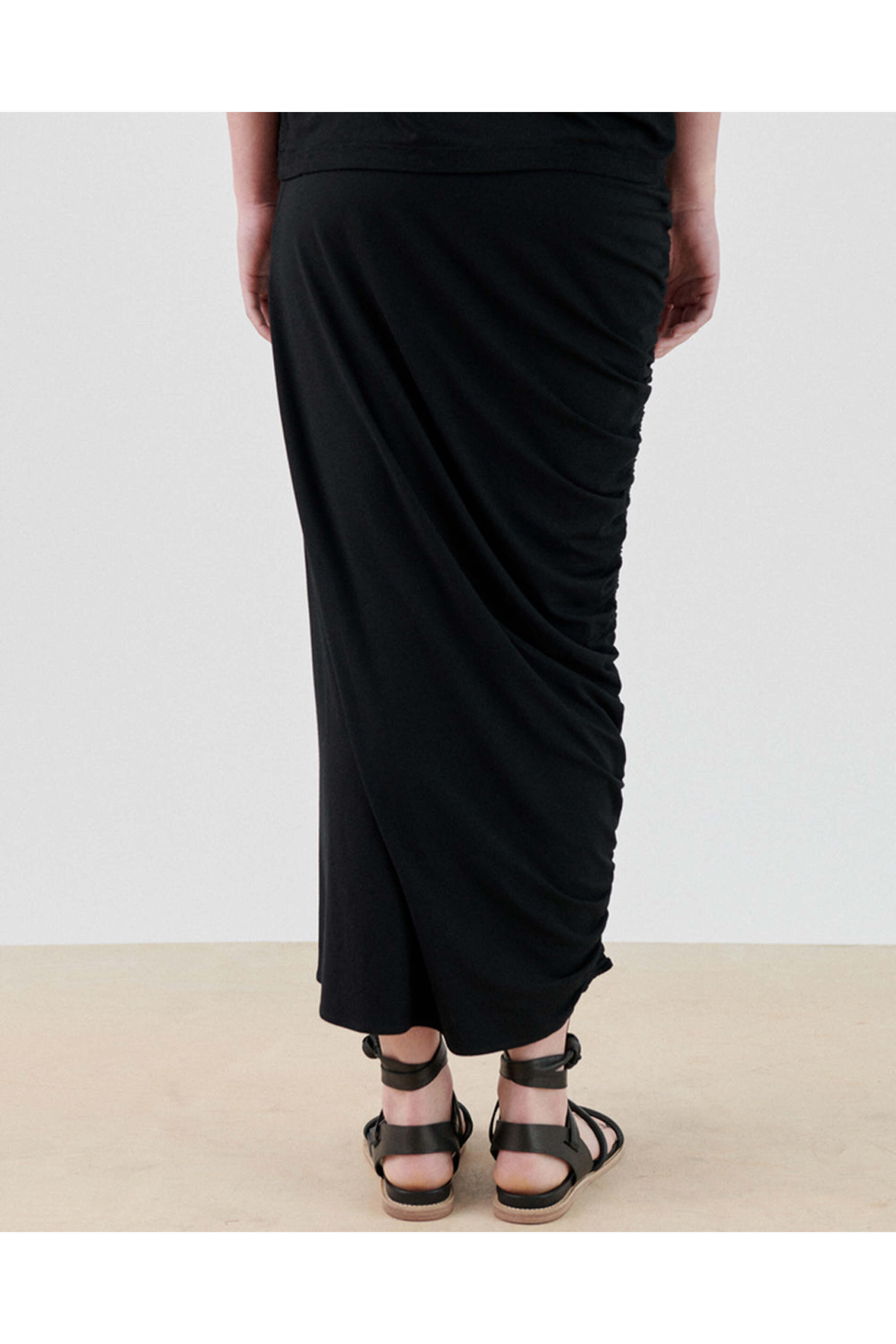 Zero + Maria Cornejo - Black Jersey Ruched Lui Skirt