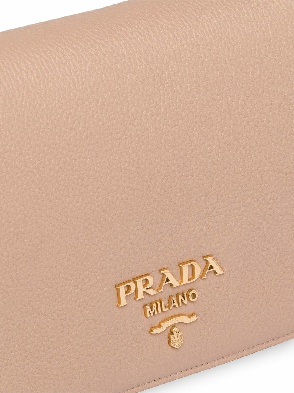 Prada - Nude Leather Front Flap Crossbody | Mitchell Stores