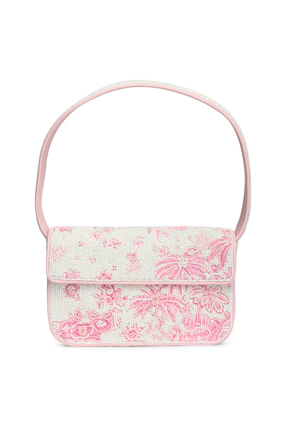 Staud Tommy Beaded Cherry Blossom Toile Shoulder Bag