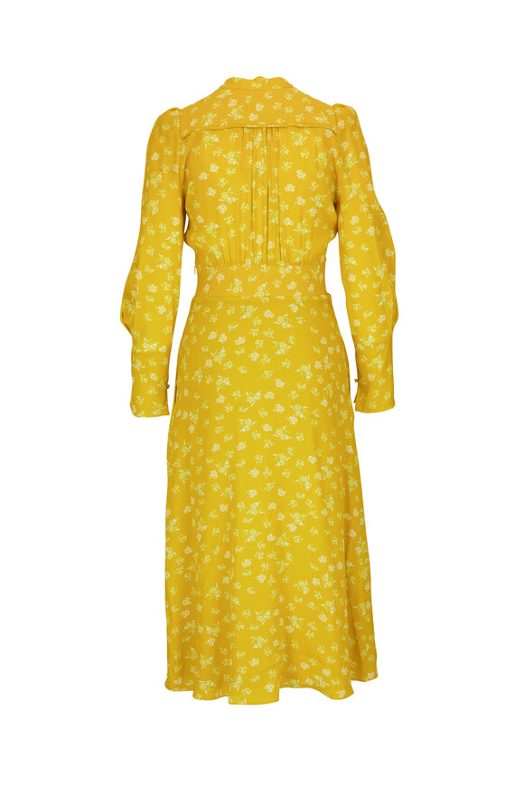 Dorothee Schumacher - Eccentric Floral Gold Yellow Midi Dress