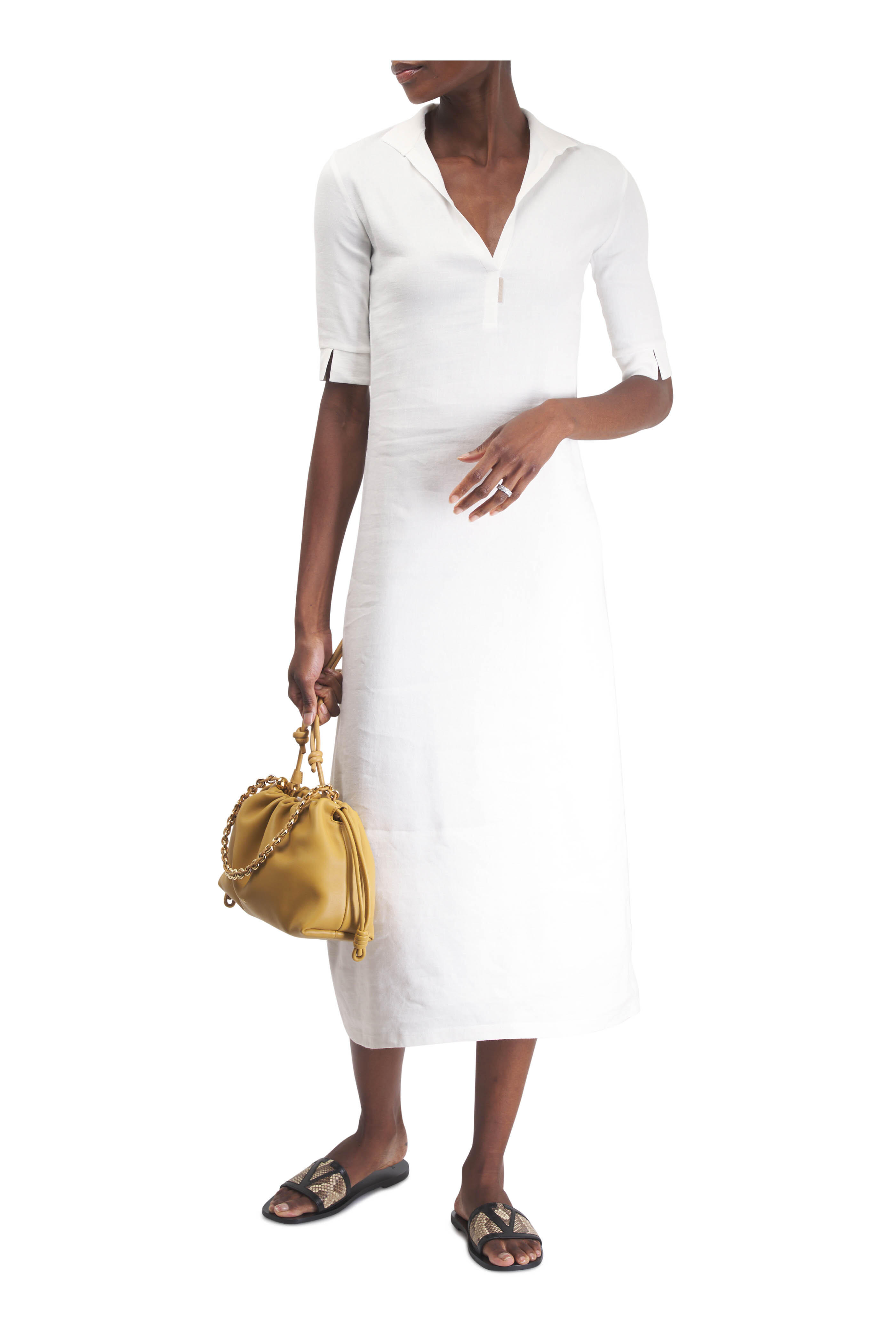 Peter Cohen - Casa White Stretch Linen Maxi Dress