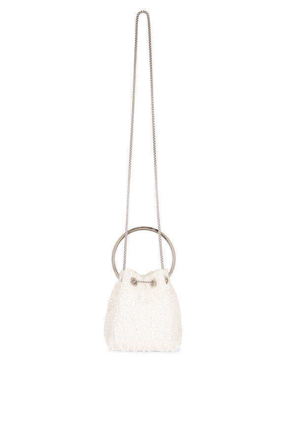 Jimmy Choo Bon Bon White Embellished Top Handle Bag - view 5