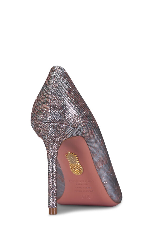 Aquazzura Purist Meteor Dust Leather Pump, 85mm - view 3