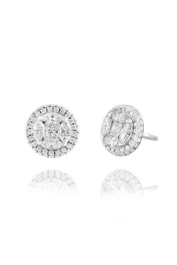 Nam Cho 18-karat Invisibly Set Diamond Stud Earrings