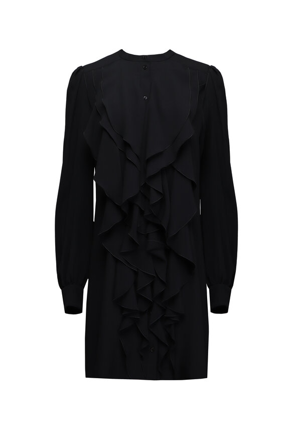 Chloé Black Ruffle Front Mini Dress