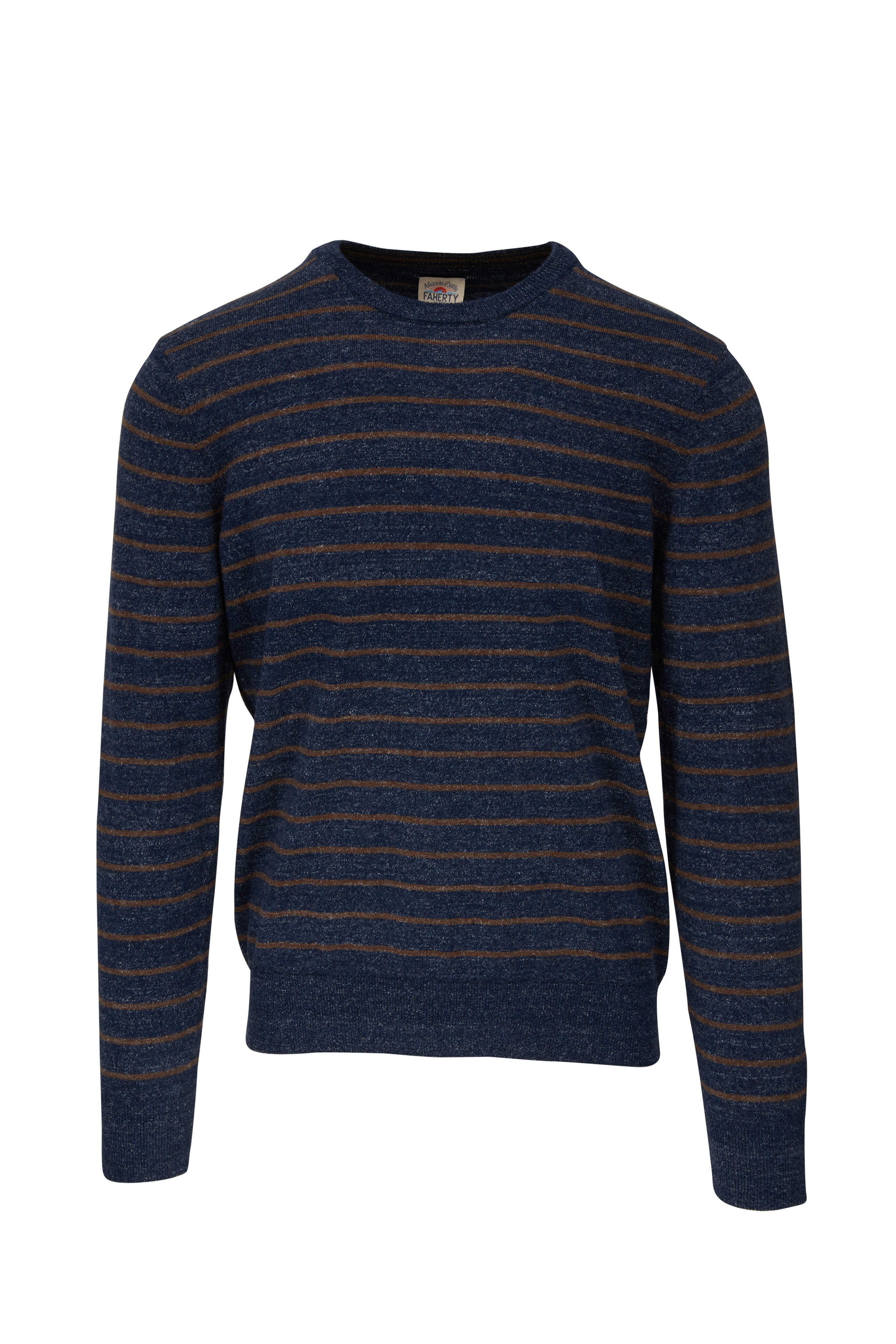 Faherty Brand - Sconset Chestnut Striped Crewneck Pullover