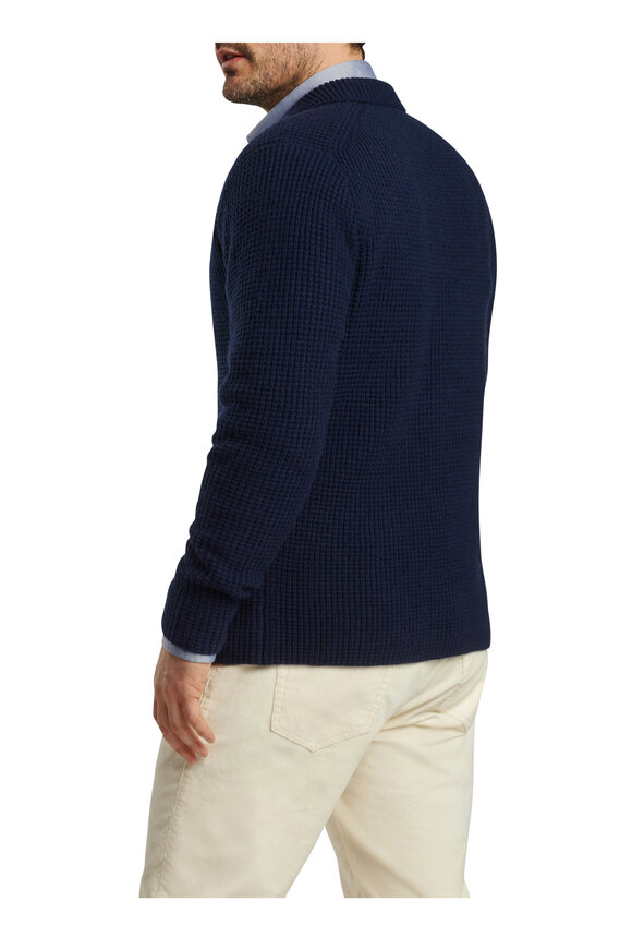 Peter Millar - Birch Navy Blue Cashmere & Wool Sweater Blazer