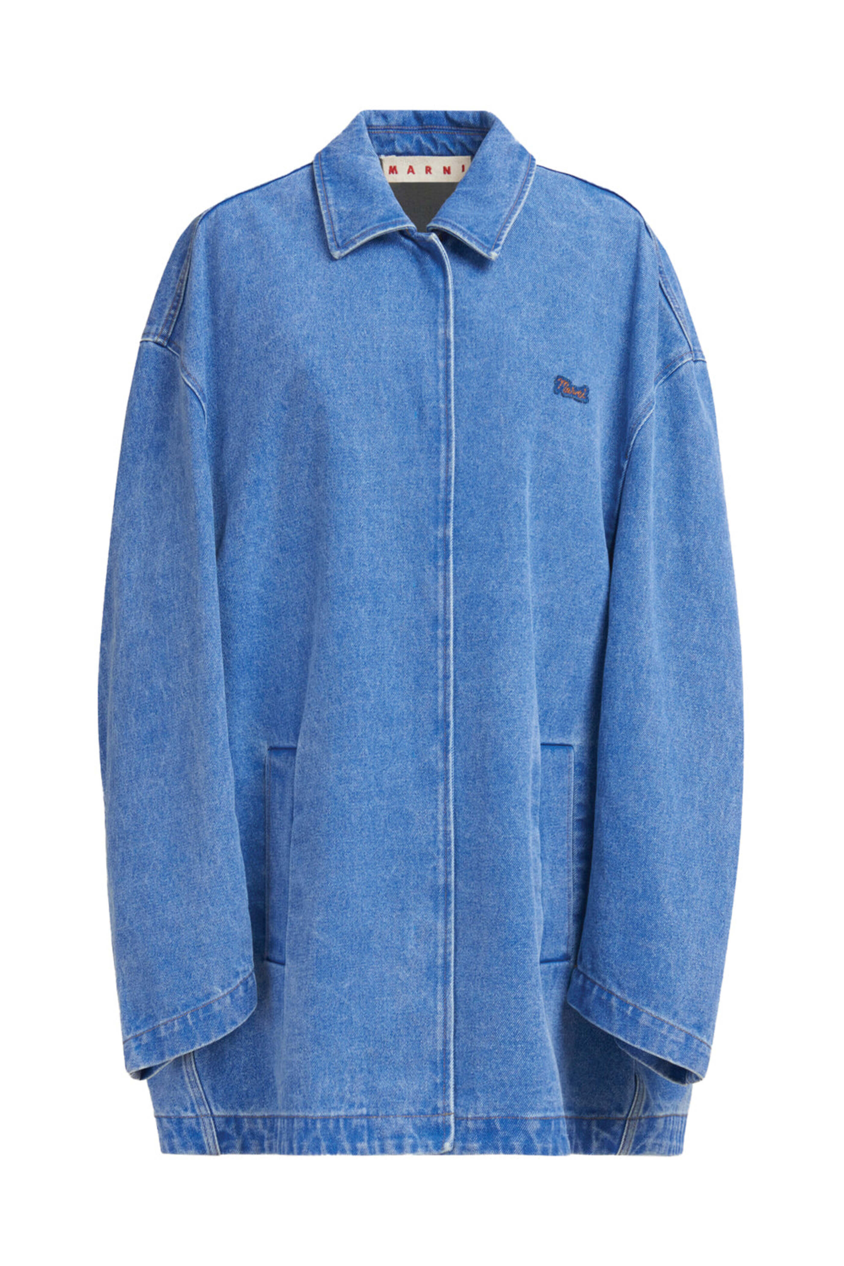 Marni - Cobalt Denim Collared Cocoon Jacket