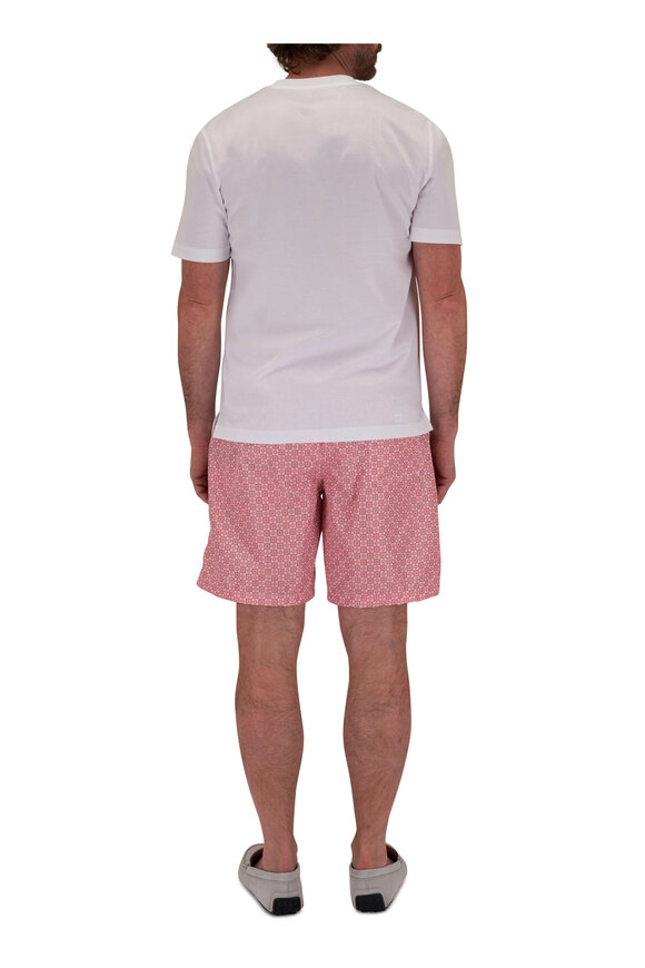 Fedeli - Pink Floral Print Swim Trunks 