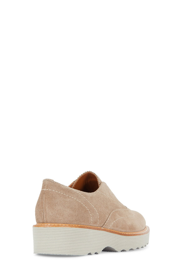 Aquatalia - Kaleigh Taupe Suede Slip-On Oxford 