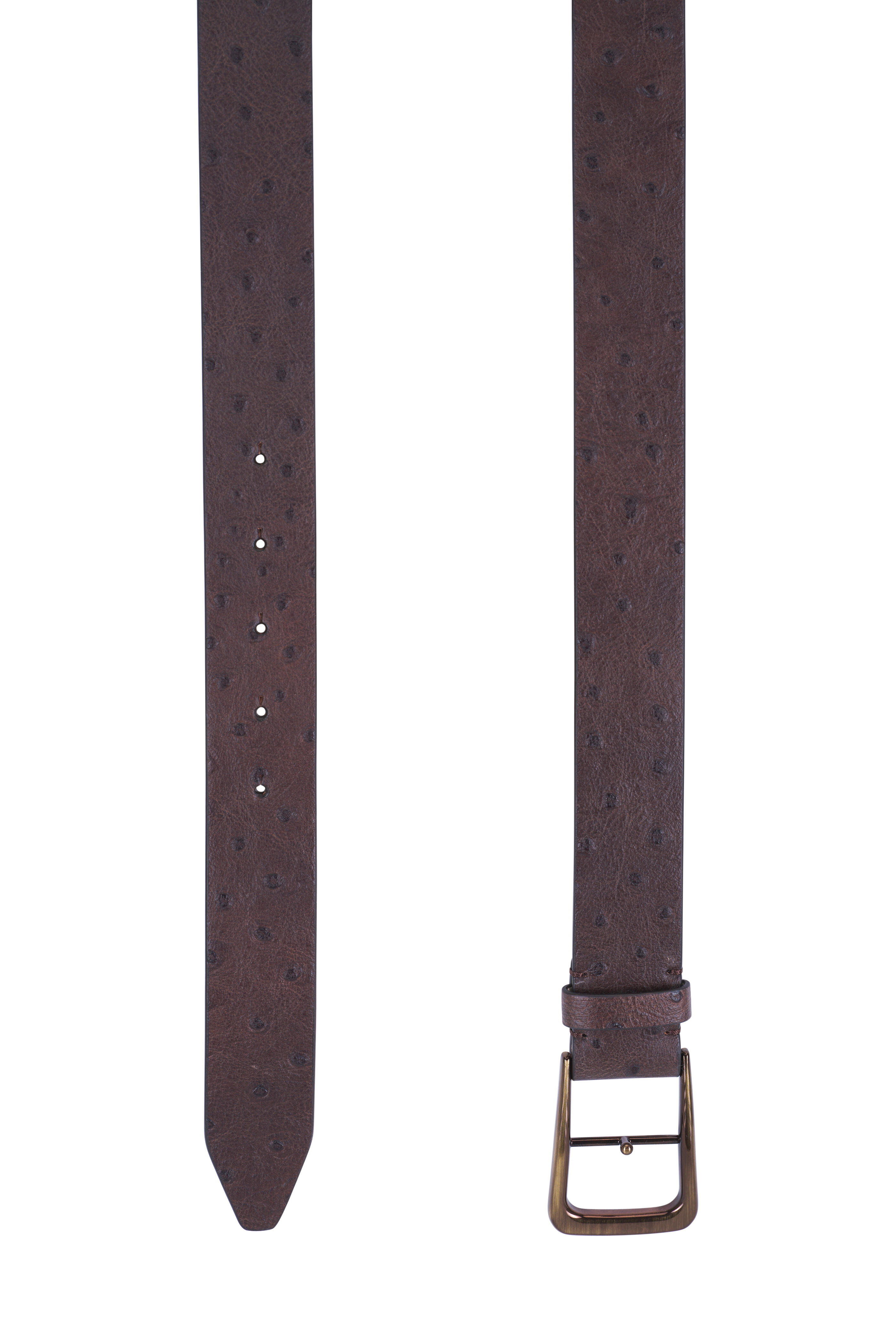 Brunello Cucinelli - Coffee Embossed Leather Belt - view 2