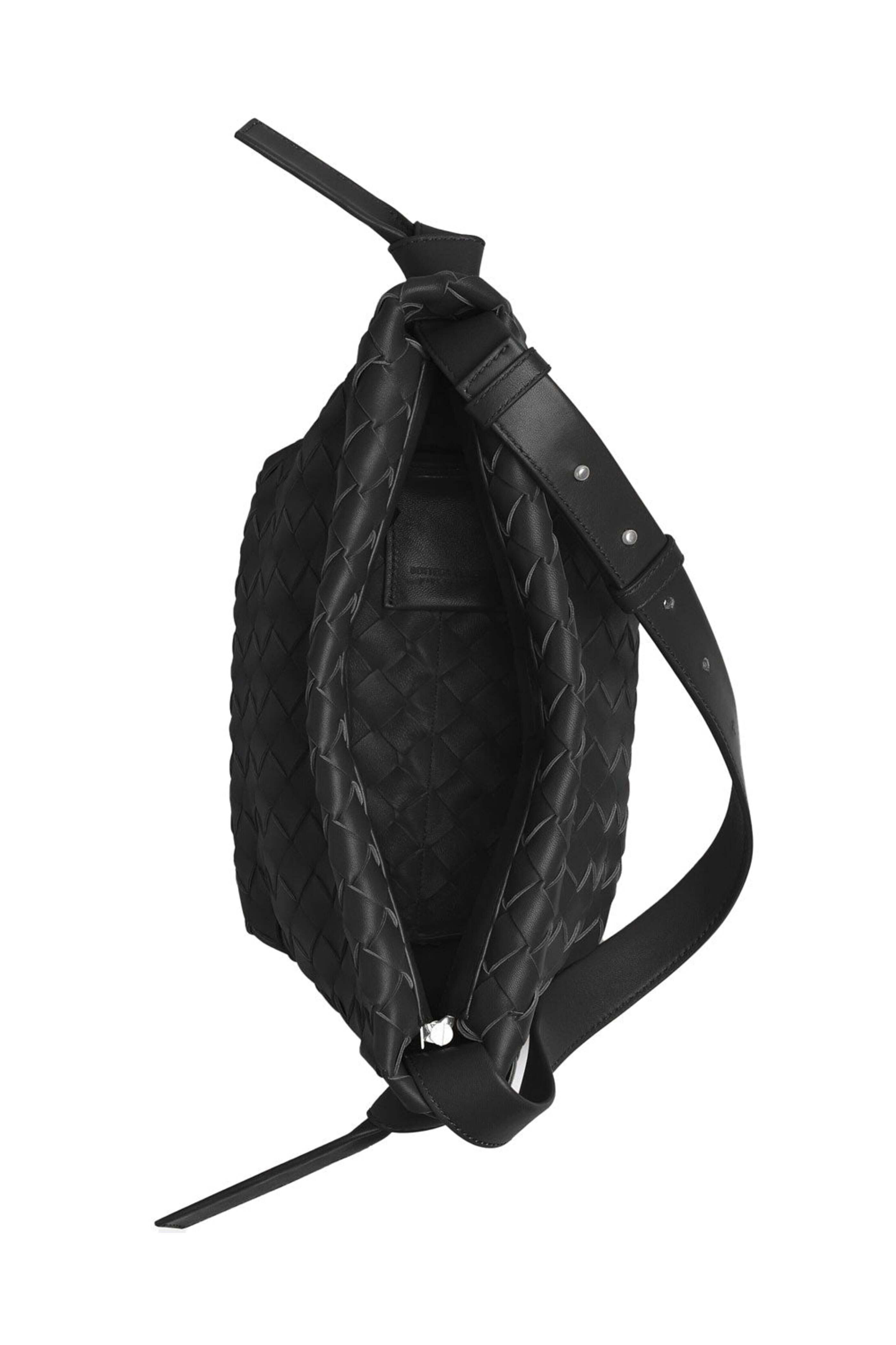 Bottega Veneta - Tie Strap Intrecciato Shoulder Bag in Black
