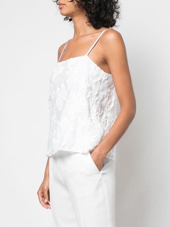 Vince - Optic White Textured Floral Cami