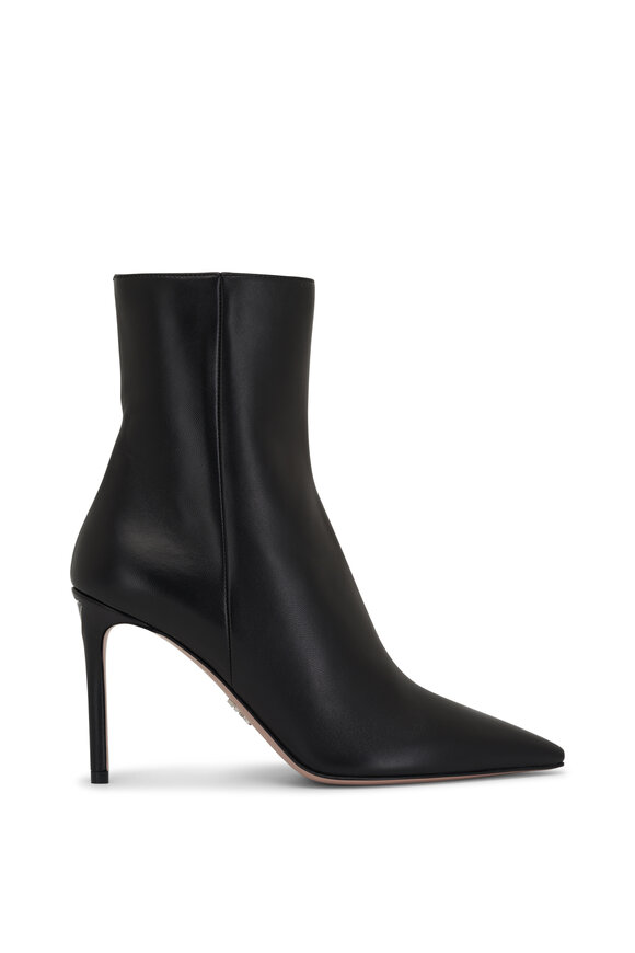 Prada - Nappa Black Short Leather Bootie, 95mm