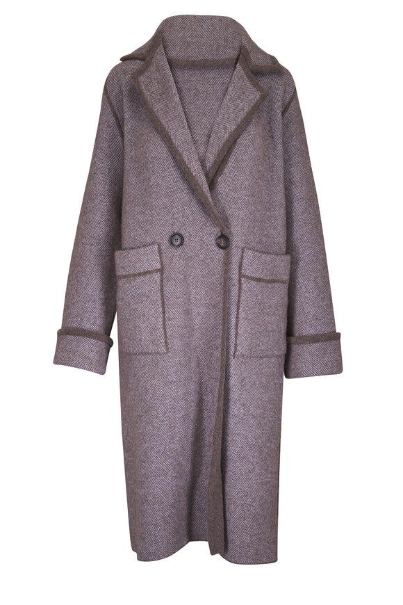 D.Exterior Taupe Boucle Reversible Coat