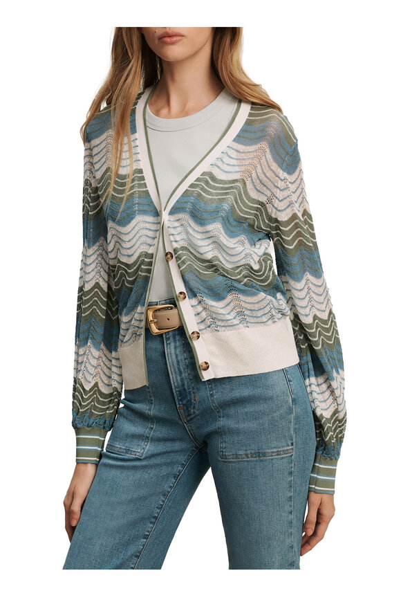 Veronica Beard Laurinor Dove Multi Pointelle Cardigan - view 4