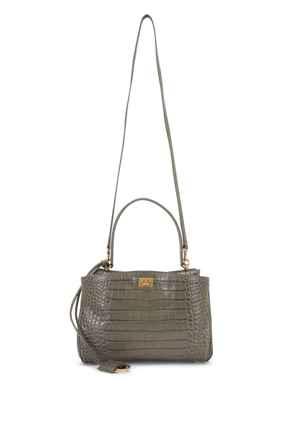 Balenciaga Small Rodeo Army Green Embossed Leather Bag