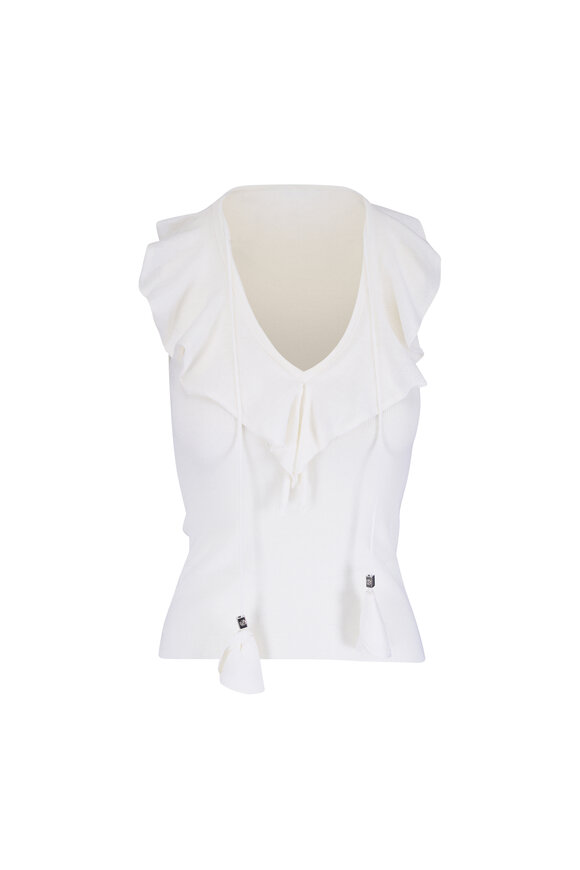 Dorothee Schumacher Refined Essentials Orchid White Ruffle Tank - view 1