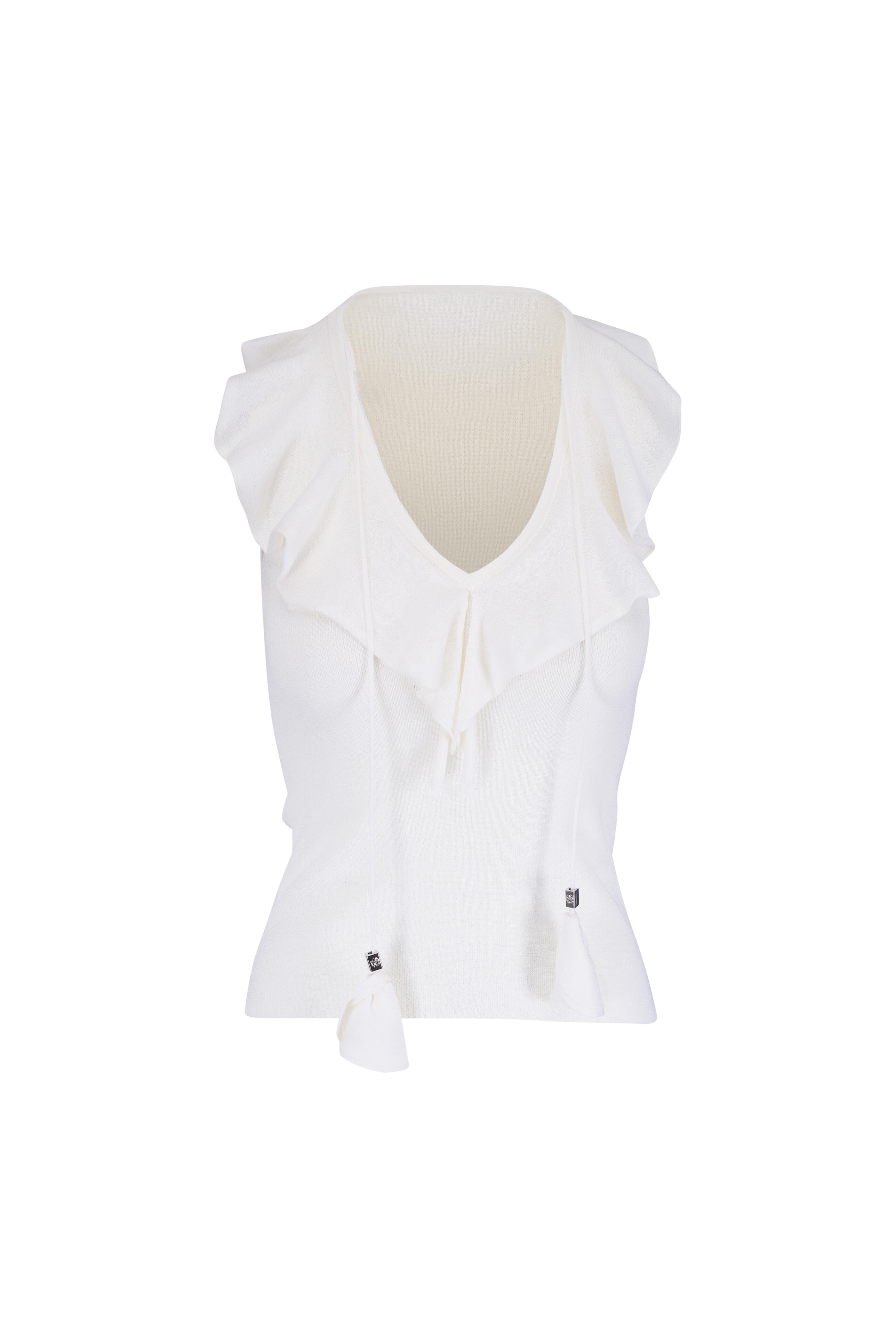 Dorothee Schumacher - Refined Essentials Orchid White Ruffle Tank