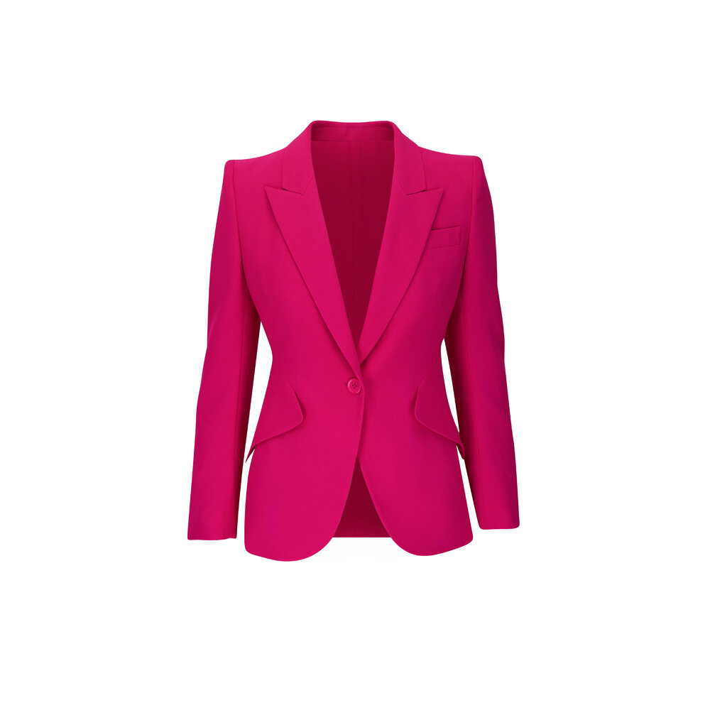 McQueen - Orchid Pink Leaf Crepe Jacket | Mitchell Stores