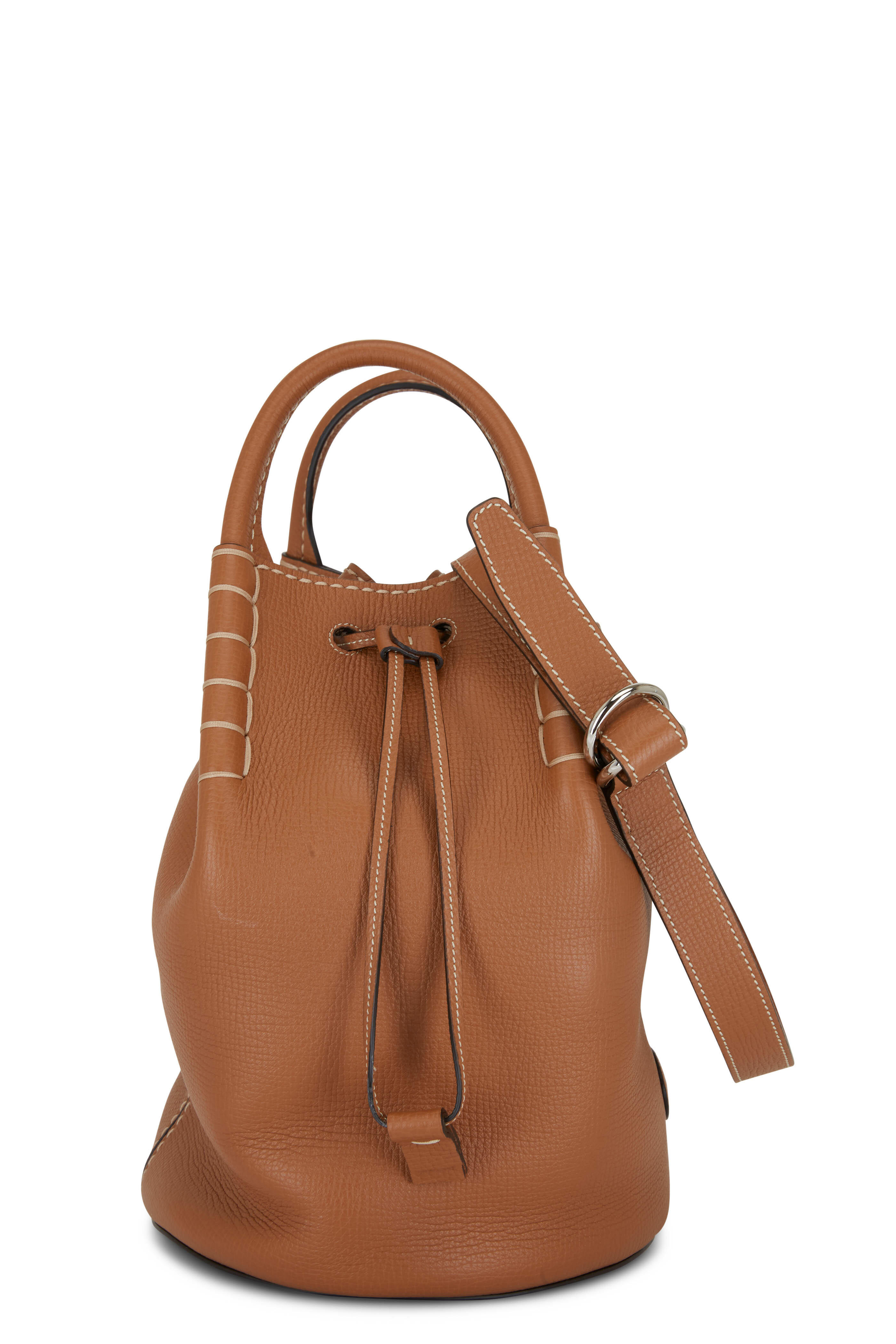 Tod's - Kenia Brown Leather Medium Bucket Bag | Mitchell Stores