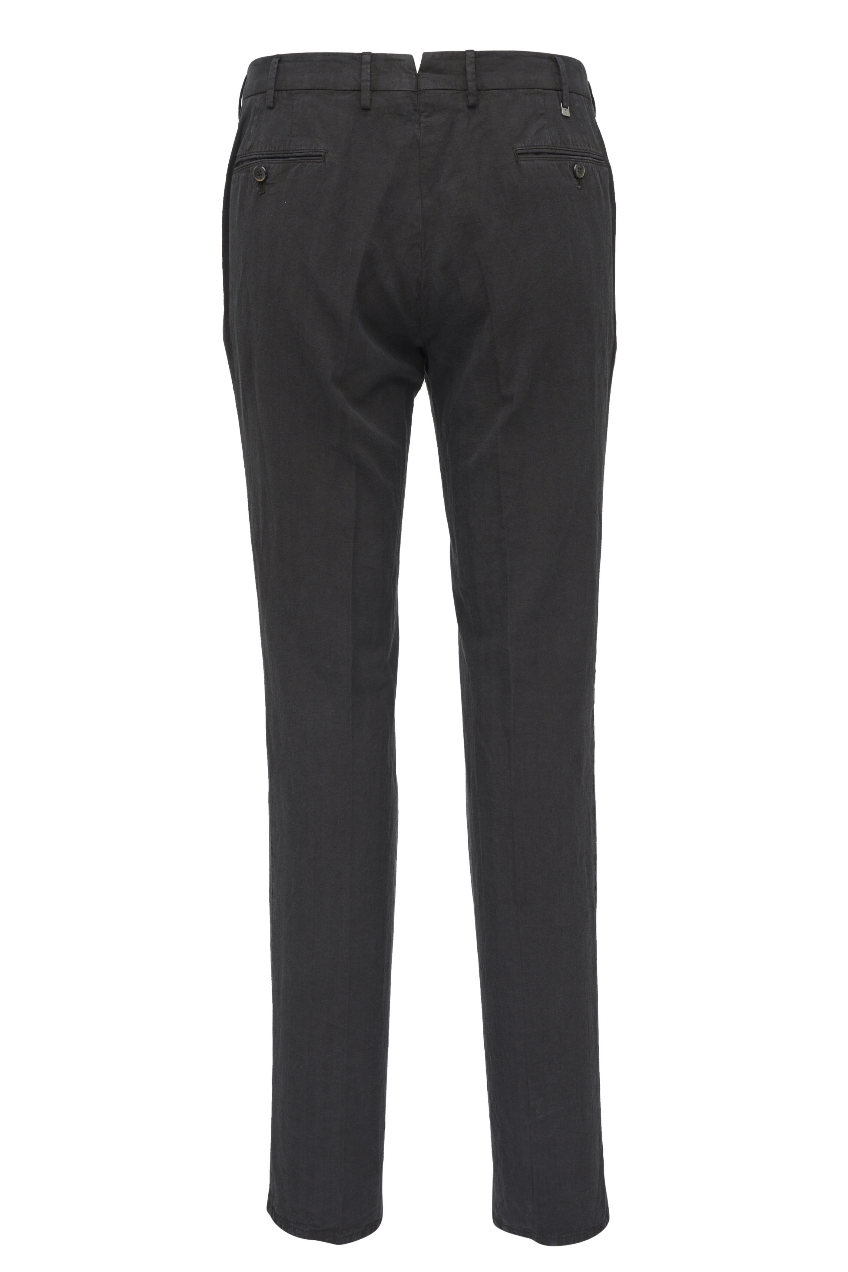PT Torino - Black Herringbone Flat Front Pant