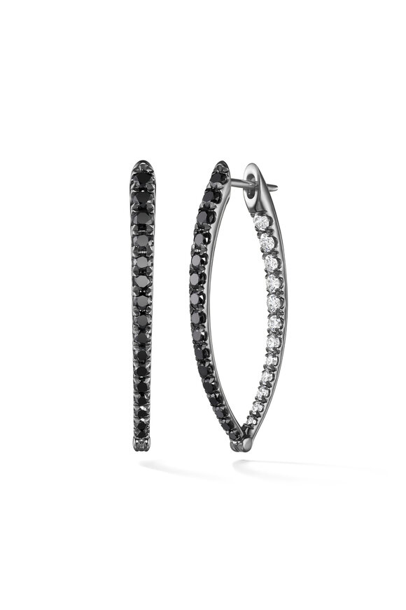Melissa Kaye 18k Black Gold Medium Diamond Cristina Earring