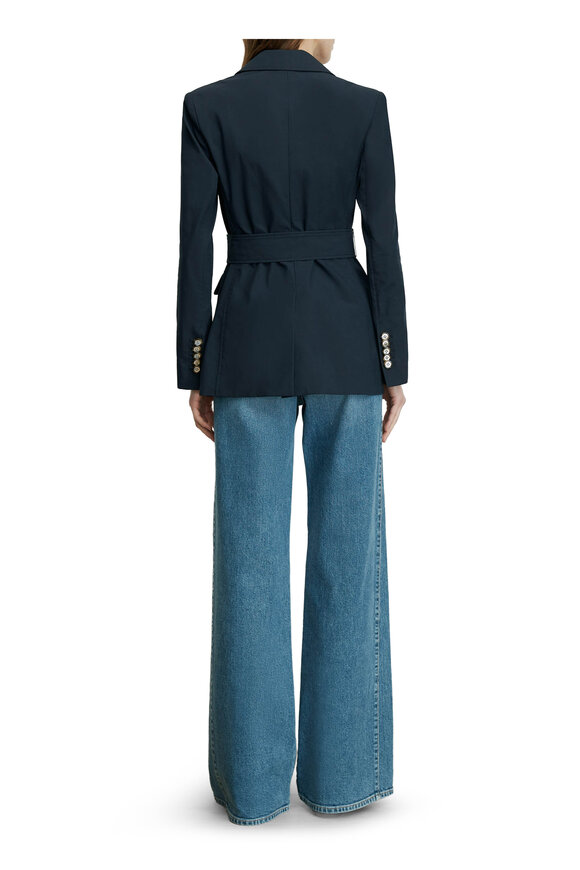 Veronica Beard Howard Navy Belted Jacket - view 3