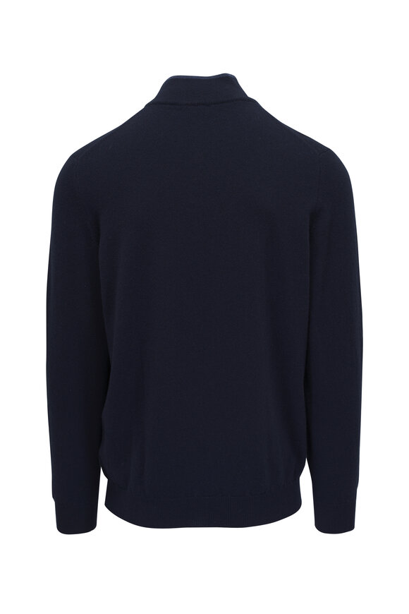 Fedeli - Blue Cashmere Quarter Zip Pullover