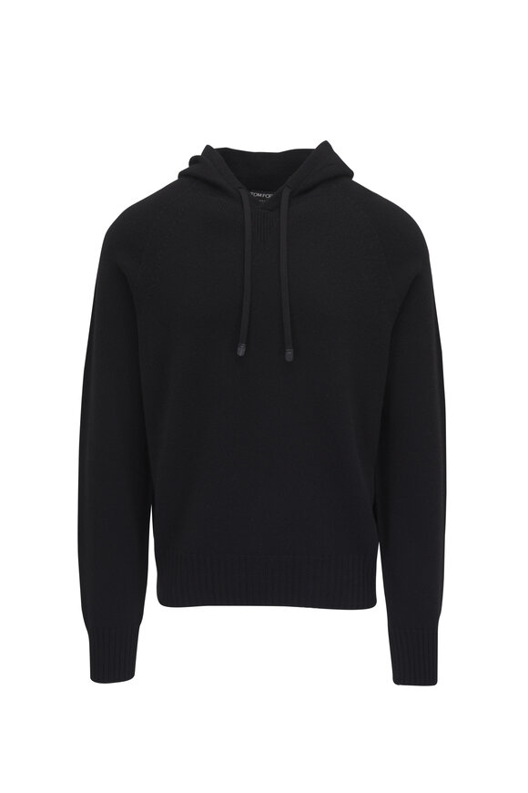 Tom Ford - Navy Wool Blend Quarter Zip Pullover | Mitchell