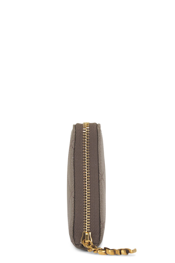 Saint Laurent Cassandre Light Taupe Leather Compact Wallet - view 3