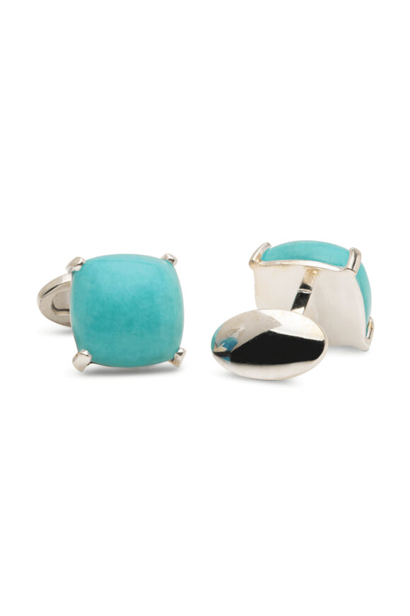 Spivey Square Amazonite Cabochon Stud Set - view 2