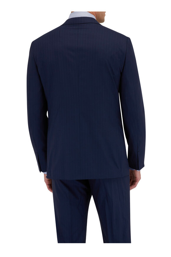 Zegna - 14 Milmil 14 Navy Striped Wool Suit